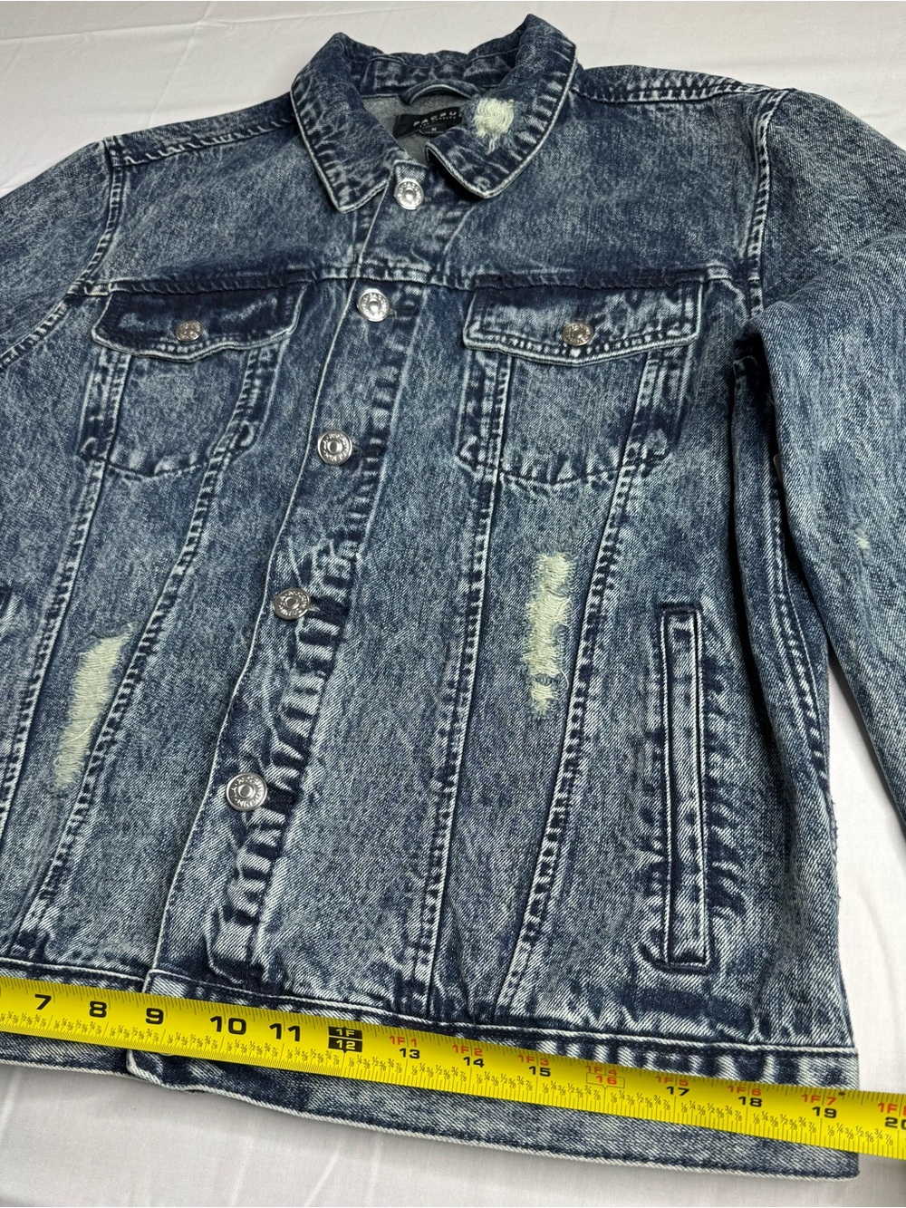 PacSun Distressed Acid-Wash Denim Jacket - Light Blue - Picture 5 of 10